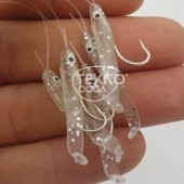 EFFE Raglu Bait Worm 3cm Kurt Çapari Şeffaf Simli HG3406 - 2