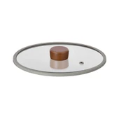 FİKA 22 CM DÜZ SİLİKON ÇERÇEVELİ CAM KAPAK GRİ - 1