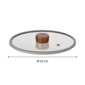 FİKA 22 CM DÜZ SİLİKON ÇERÇEVELİ CAM KAPAK GRİ - 2