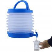 Su Sebili Katlanabilir Termos Çeşmeli Körüklü 5.5 Litre Piknik Kamp Su Ayran Meşrubat İçecek Bidonu - 5