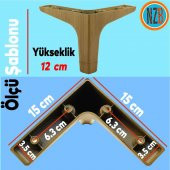 Mobilya Kanepe Sehpa TV Ünitesi Baza Koltuk Ayağı Açık Ceviz Renk 12 cm Ayak - 3