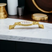 Palmira (96 MM - 9.6 CM) Gold Metal Mobilya Mutfak Dolabı Çekmece Dolap Kapak Kulpu Kulbu Kulpları - 4