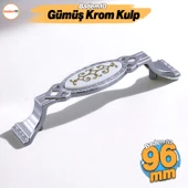 Palmira Mobilya Mutfak Dolabı Çekmece Dolap Kapak Kulpu Kulpları Kulbu Krom Renk 96 Mm Metal Kulp - 1