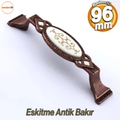 Palmira (96 mm - 9.6 cm) Eskitme Antik Bakır Metal Mobilya Mutfak Dolabı Dolap Kulpu Kulbu Kulpları thumbnail 1