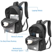 Smart Bags Sırt Çantası Okul Boyu Laptop Gözlü 3155 - 11