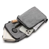 Kırçıllı Gri Kumaş Kadın Bodybag Çantası Smart Bags 3097 - 5