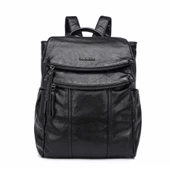 Yıkama Deri Orta Boy Kadın Sırt Çantası 21-K Barcelona 1608 - 9