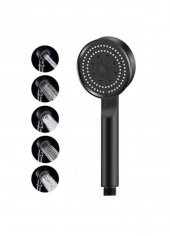Hayal Sepeti  Siyah Turbo Fan 5 Fonksiyonlu Duş Başlığı El Duşu - 3