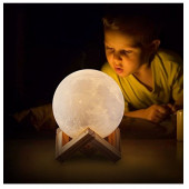 New and Single 3d Standlı Ay Gece Lambası 12 Cm Dekoratif Eşe Sevgiliye Hediye Masa Lambası - 1