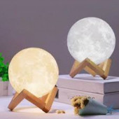 New and Single 3d Standlı Ay Gece Lambası 12 Cm Dekoratif Eşe Sevgiliye Hediye Masa Lambası - 2