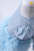 Elsa Tütü Pırıltılı Kız Bebek Çocuk Mavi Özel Gün Kabarık Parti Bayramlık Elbisesi - 3