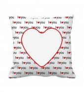 Kişiye Özel Baskılı I Love You Kalp Desen Yastık 37 cm - 5