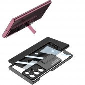 Samsung Galaxy S23 Ultra Kılıf Kamera Korumalı Şeffaf Tasarımlı Lego Standlı Kapak - 5