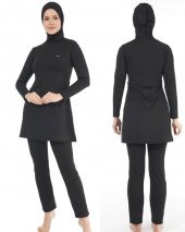 Estiva 22901 Siyah Tam Boy Düz Tesettür Mayo - 4