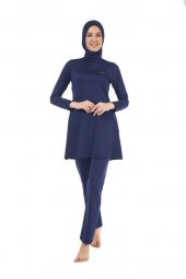 Estiva 22901 Lacivert  Tam Boy Düz Tesettür Mayo thumbnail 6