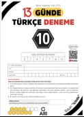 TYT Türkçe 13 Günde Deneme - 13x40 Branş Deneme - Arı Yayınları thumbnail 2