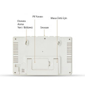 Enarose Dijital Alarmlı Pilli Masa Saati E1708 White - 3
