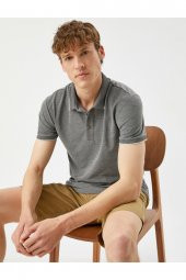 KOTON Erkek Siyah Polo Yaka T-shirt - 1