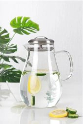 Acar 416 Metal Kapaklı Oval Cam Sürahi 2000 Ml - 1
