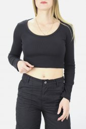 U Yaka Kaşkorse Bluz Siyah - 138.950 - 2