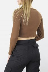 U Yaka Kaşkorse Bluz Kahve - 138.950 - 3