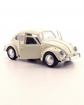 Metal Vosvos Araba Dıe Cast Büyük Boy 12cm Beyaz Nostalji - 3