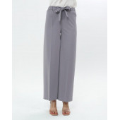 Scuba Bol Paça Kumaş Kemerli Pantolon Cepsiz Kumaş Pantolon Bol Tesettür Pantolon Kumaş Kadın Pantolon - 3