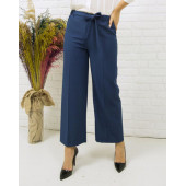 Scuba Bol Paça Kumaş Kemerli Pantolon Cepsiz Kumaş Pantolon Bol Tesettür Pantolon Kumaş Kadın Pantolon - 8