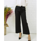 Scuba Bol Paça Kumaş Kemerli Pantolon Cepsiz Kumaş Pantolon Bol Tesettür Pantolon Kumaş Kadın Pantolon - 10