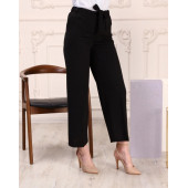 Scuba Bol Paça Kumaş Kemerli Pantolon Cepsiz Kumaş Pantolon Bol Tesettür Pantolon Kumaş Kadın Pantolon - 11