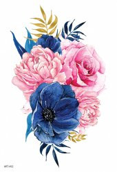 Gül Geçici Dövme,Geçici Tattoo ,Vücut Dövme,Kol Bilek Dövme,Boyun Dövme,Sırt Dövme - 2