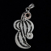 Tavus Kuşu Motifli Kolye Ucu - 1