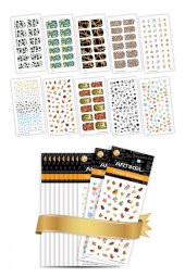 10lu Tırnak Dövmesi Seti -7, Tırnak Sticker Seti, Nail Art, Tattoo ART-585 - 1
