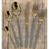 Decovien Comfort Füme & Gold 36 Parça Çatal Kaşık Bıçak Seti - 1