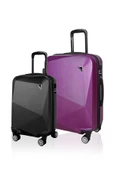 Polo&Sky Elmas Mor Renk Orta Boy + Elmas Siyah Renk Kabin 2'li Valiz Seti thumbnail 1
