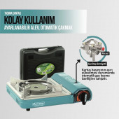 CK-508 Orcamp Seramik Tekli Portatif Kamp Ocak Gaz Stop Emniyetli - 2