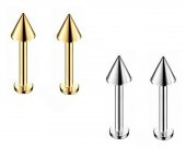 316L Cerrahi Çelik 4 LÜ SET SİVRİ UÇ 8 MM Piercing,Kulak,Dudak,Kıkırdak,Tragus,Helix 2GOLD 2GÜMÜŞ-VP134 - 1