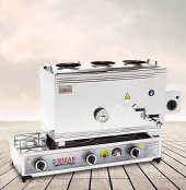 Mizan MC401 Çay Kazanı LPG Tüplü +Elektrikli Üç Demlik Kahveci Ocağı 40 Lt - 1