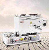 Mizan MC403 Mizan Çay Kazanı DOĞALGAZ + Elektrikli Çift Demlik Kahveci Ocağı 20 Lt - 1