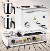 Mizan MC103 Mizan Çay Kazanı LPG TÜPLÜ Gazlı Çift Demlik Kahveci Ocağı 30 Lt + 2 DEMLİK - 1