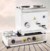 Mizan MC103Mizan Çay Kazanı LPG TÜPLÜ Çift Demlik Kahveci Ocağı 30 Lt - 1