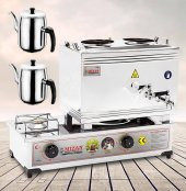 Mizan MC102 Mizan Çay Kazanı DOĞALGAZ Çift Demlik Kahveci Ocağı 20 Lt + 2 DEMLİK - 1