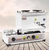 Mizan Mizan Çay Kazanı LPG TÜPLÜ Çift Demlik Kahveci Ocağı 20 Lt MÇ102 - 1