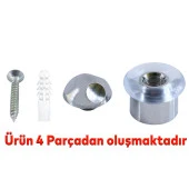 Kapı Stoperi Kapı Durdurucu Tutucu Tamponu Silikonlu Contalı Stopu Vidalı Mat Krom 35 mm thumbnail 3