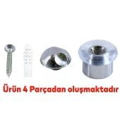 Kapı Stoperi Kapı Durdurucu Tutucu Tamponu Silikonlu Contalı Stopu Vidalı Parlak Krom 35 mm thumbnail 3