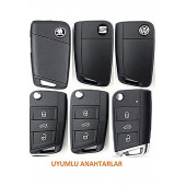 VOLKSWAGEN GOLF POLO T-CROS T-ROC TAIGO TIGUEN CADDY TPU BASKILI ANAHTAR KILIF thumbnail 2