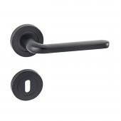 Arpat Likya Yuvarlak Rozetli Oda Kapı Kolu Mat Siyah - 1