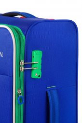 United Colors Of Benetton Ultra Light Hafif Lüx Kumaş 2li Valiz Seti Büyük Boy - Kabin Boy Mavi BNT2200 - 4