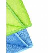 Parlak Dokulu 2li Mikrofiber 70x50 cm Genel Temizlik Bezi - Mavi/Yeşil - 4