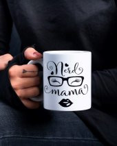 Nerd Mama Yazılı Özel Tasarım Baskılı Kupa Bardak Hediye Çay-Kahve Bardağı Anneler Günü - 1